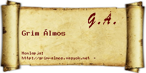 Grim Álmos névjegykártya